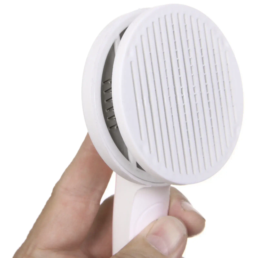 Расческа - пуходерка с кнопкой самоочистки «ПРЕМИУМ - МОЙ БРО», цвет пудровый, 7.5*19см (коробка)