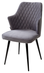 Стул М-City DISAUR Герман (Herman) поворотный на 360 градусов, Серый 27, Велюр, Черный каркас