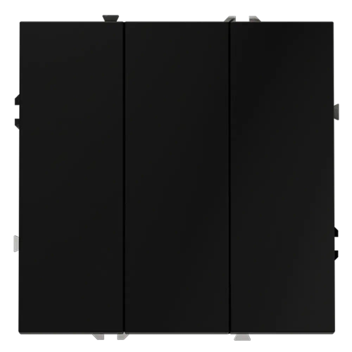 Выключатель встраиваемый VOLTUM S70 трехклавишный 10А, (черный матовый)