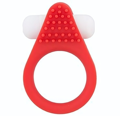 Красное эрекционное кольцо LIT-UP SILICONE STIMU RING 1 RED (Цвет: красный)