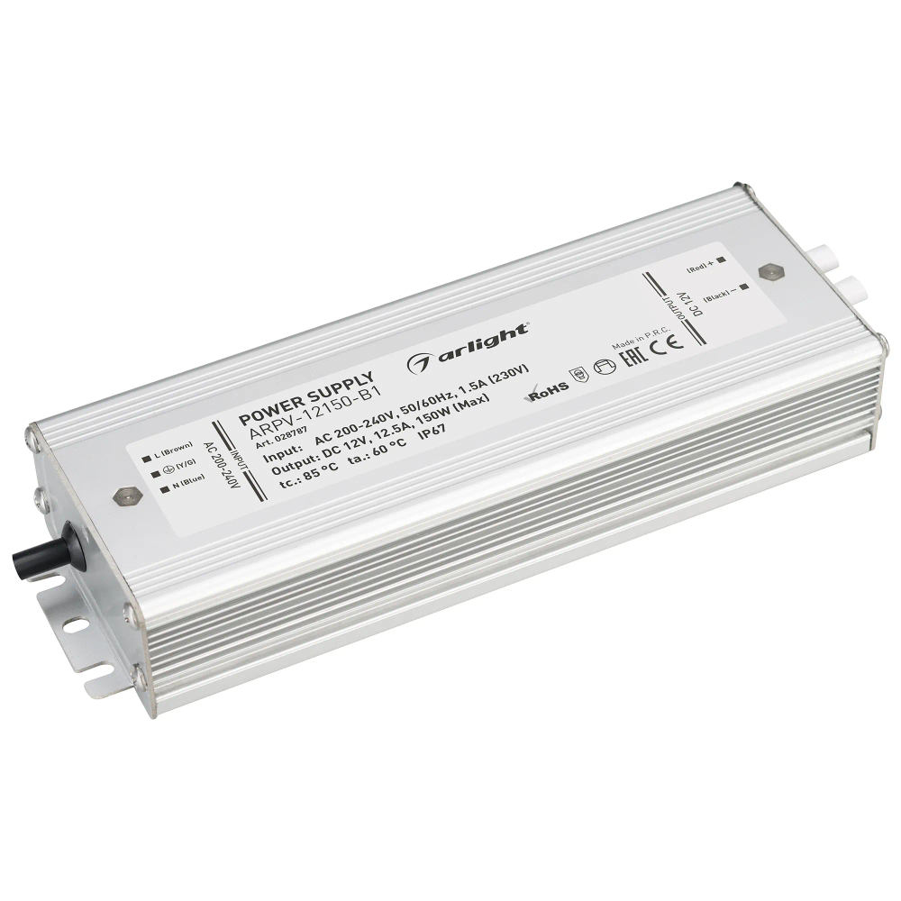 Блок питания ARPV-12150-B1 (12V, 12,5A, 150W) (Arlight, IP67 Металл, 3 года) 028787