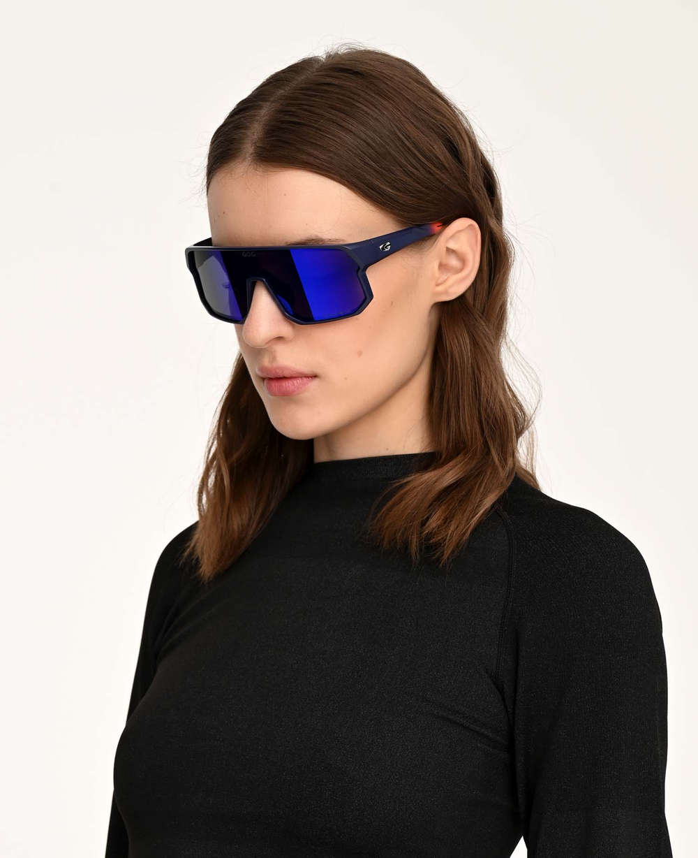 Спортивные очки GOG Vidar / Matt Navy Blue/Orange / Polarized Reflex Blue