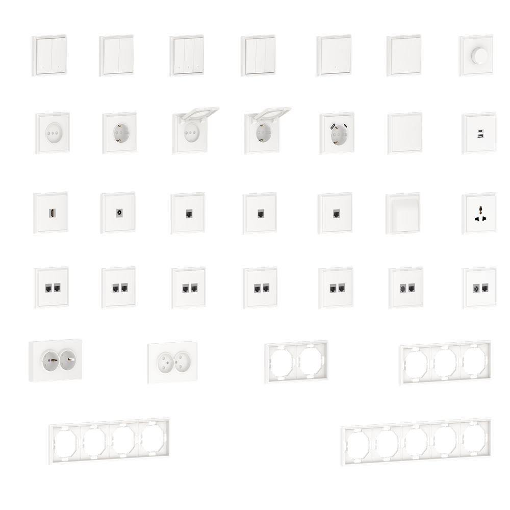 Накладка для розеток USB, матовый белый, серия S08
