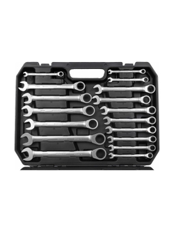 Набор комбинированных трещоточных ключей Gigant в пластиковом кейсе 22 шт GKRC-22