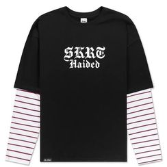 Лонгслив HAIDED SKRT двойной рукав, черный/бел/красный