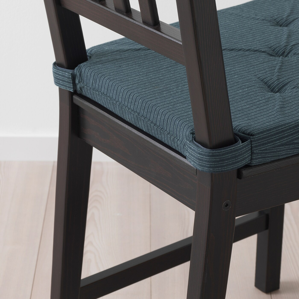 IKEA JUSTINA  (ИКЕА ЙУСТИНА)  -  Подушка для стула, темно-синий/полосатый, 42/35x40x4 см