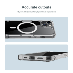 Прозрачный чехол от Nillkin с поддержкой беспроводной зарядки MagSafe для iPhone 14 и 13, серия Nature TPU Pro Magnetic