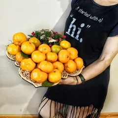 Подарочная корзина *Мандарины* с хвоей / 3 кг