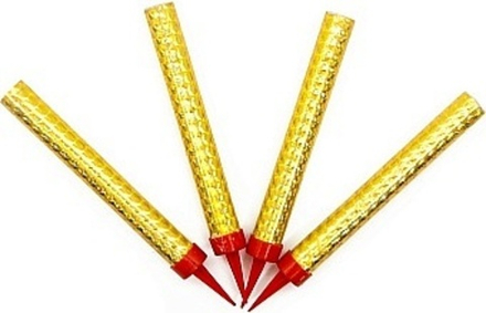 Свеча Фонтан для торта Золото 30 сек. 10 см. 4 шт.