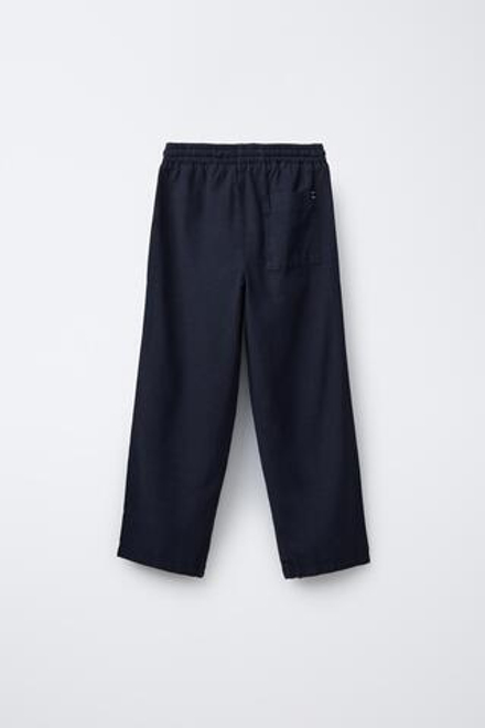 ZARA БРЮКИ ПРЯМОГО КРОЯ ИЗ СТРУЯЩЕЙСЯ ТКАНИ, ИНДИГО