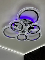 Люстра потолочная с RGB подсветкой и пультом для всех видов потолков, 115Вт