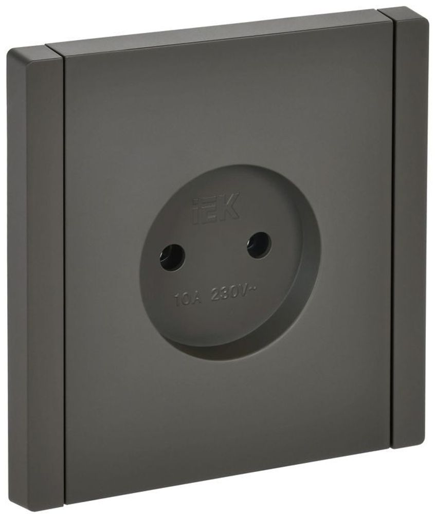 Розетка 1-м СП FORTE&amp;PIANO FP318 10А без заземл. без защ. шторок винт. крепл. сер. IEK FP-R10-10-K03