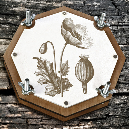 Оригинальный восьмигранный пресс для гербария «Мак» — три варианта размера