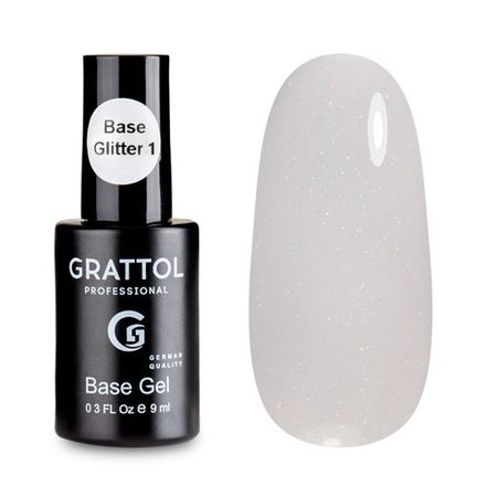 Grattol Base Rubber Glitter - База камуфлирующая 01, 9мл