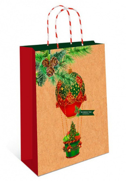 Сумка Крафт 26*32*12см  НГблеск тисн.с круч..ручка АССОРТИ