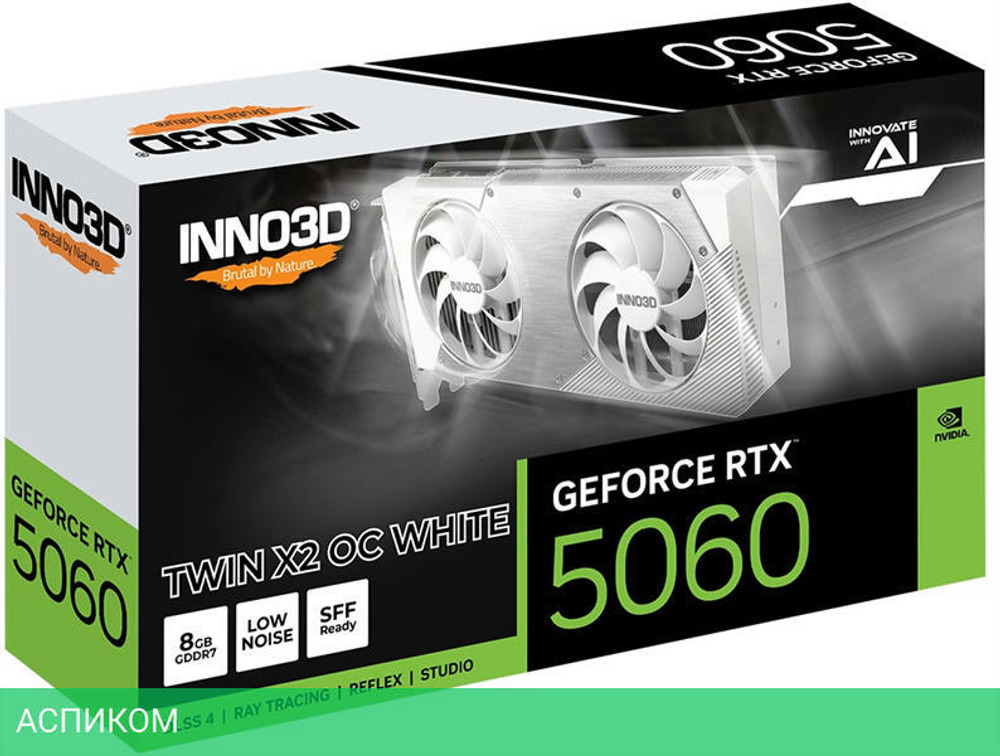 Видеокарта Inno3D RTX 5060 Twin X2 OC White 8Gb D7 (N50602-08D7X-195070W)