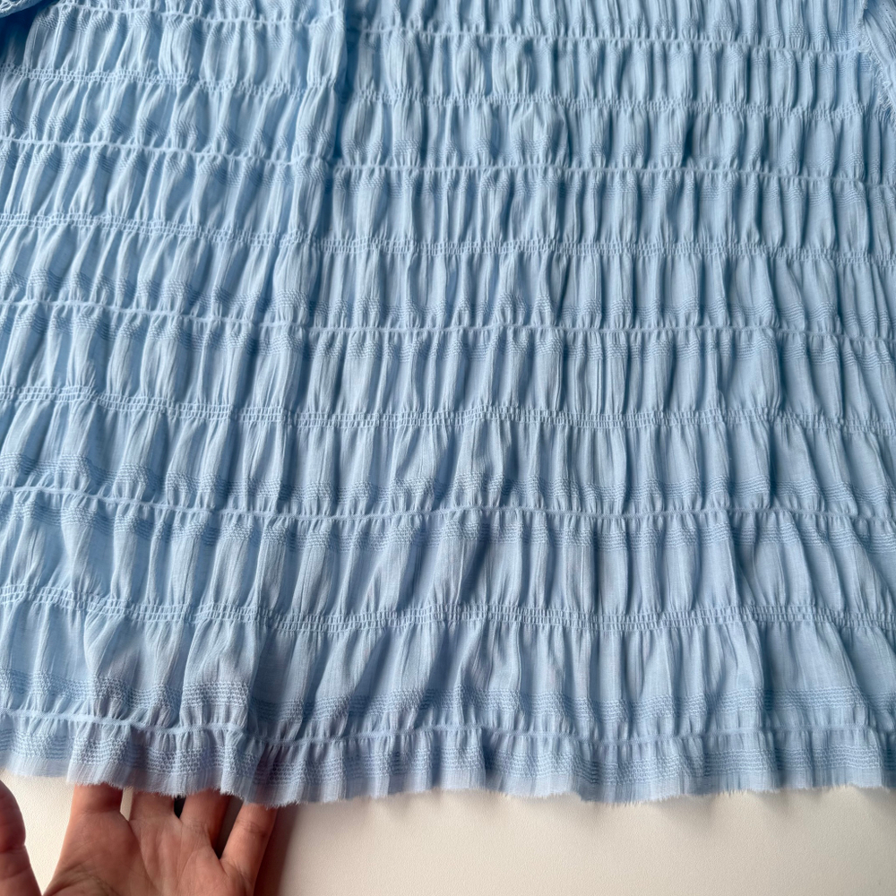 Батист Воздушный с горизонтальными полосками Голубой