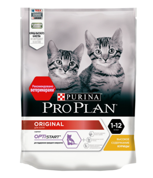 Purina Pro Plan Kitten Original Сухой корм для котят с курицей, 400 гр