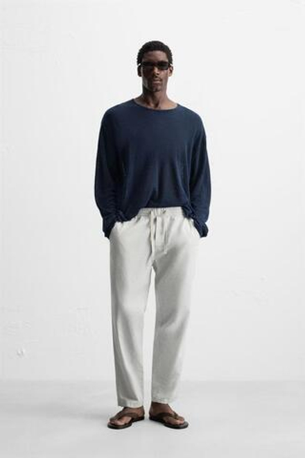 ZARA ДЖОГГЕРЫ RELAXED FIT С ЭЛАСТИЧНЫМ ПОЯСОМ, ЖЕМЧУЖНО-СЕРЫЙ