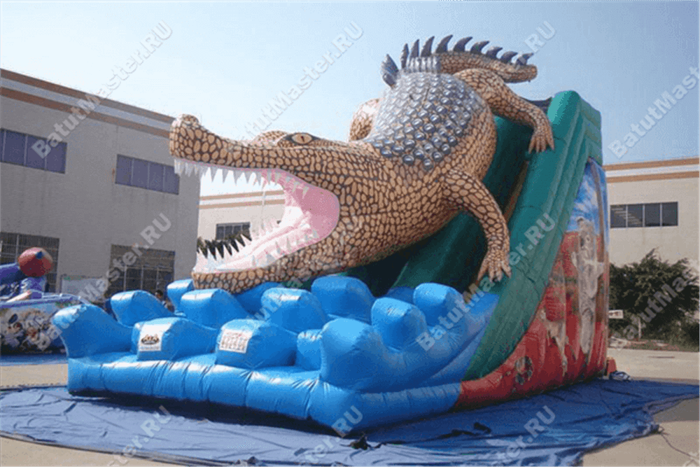 Надувная горка "Крокодил" 8*6*7 м