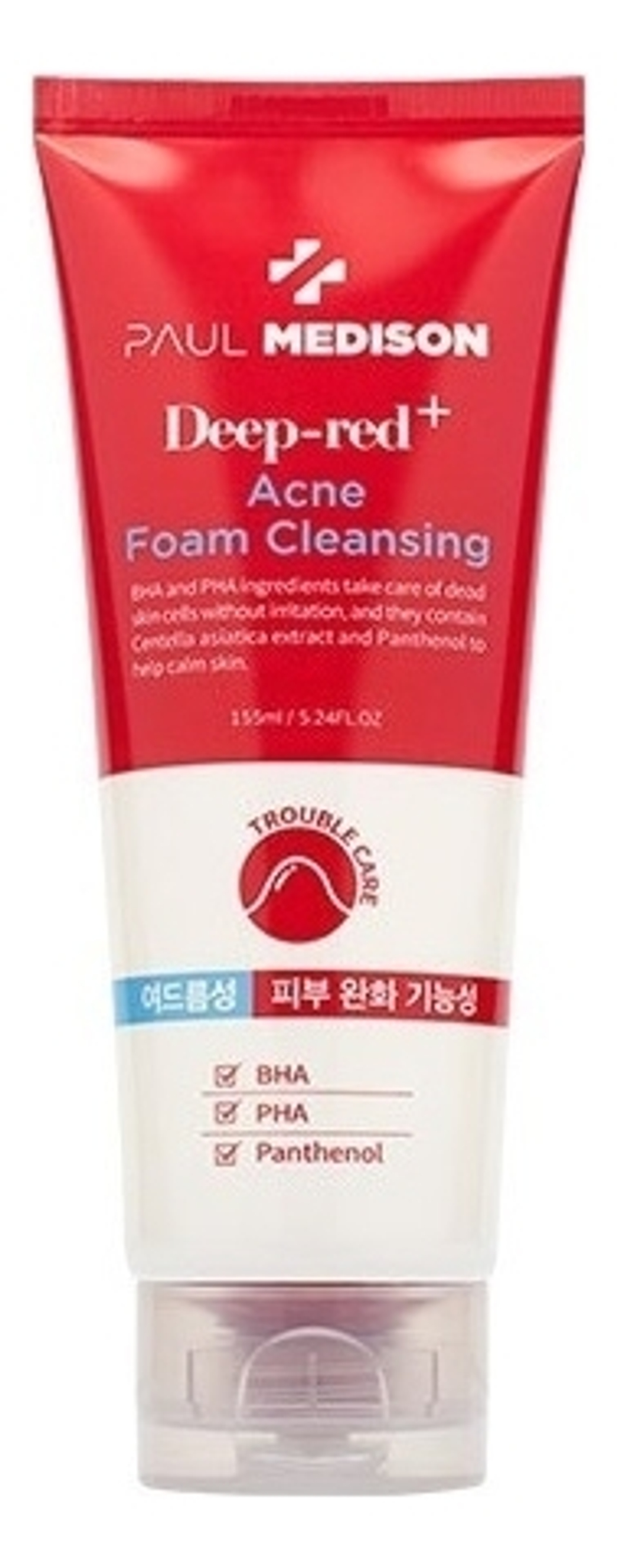 PAUL MEDISON Очищающая пенка для лица с кислотами - Deep-Red Acne Foam Cleansing, 155мл