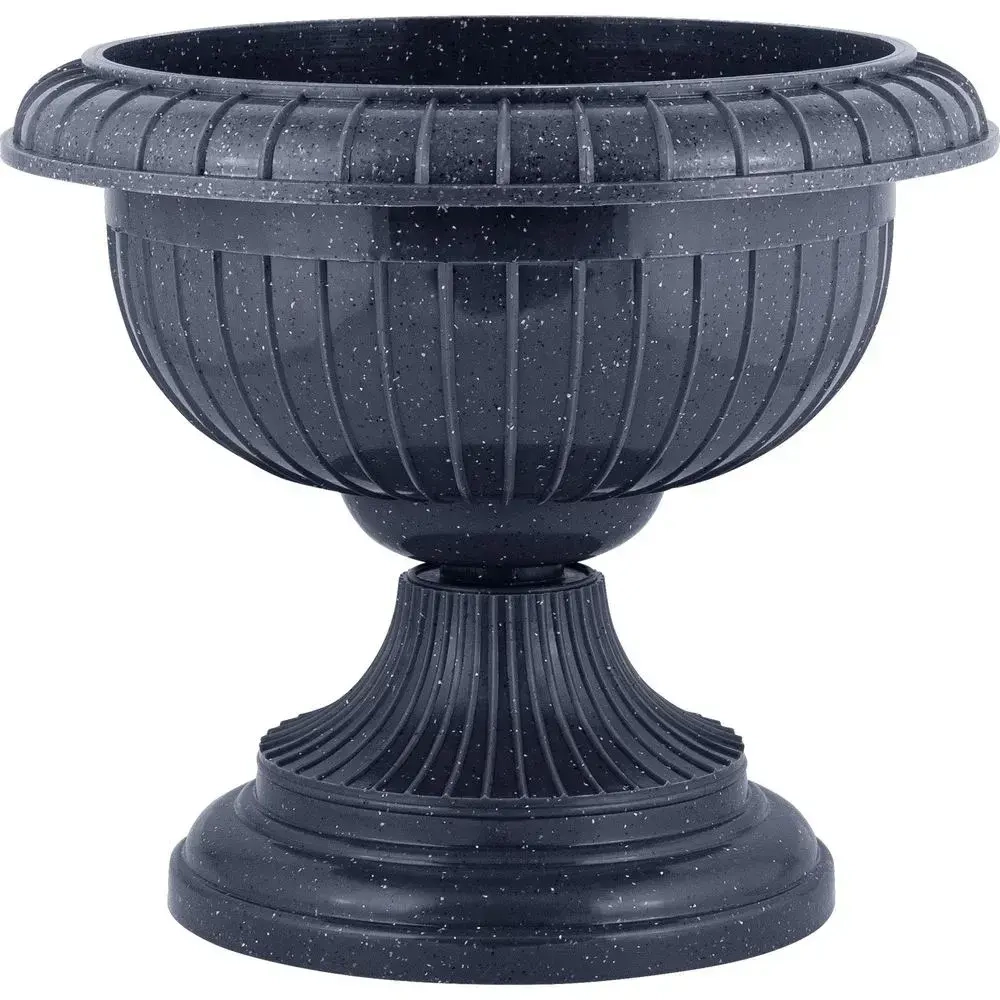 Вазон на ножке большой D 395 мм, тёмный камень