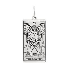 Подвеска Таро - карта Влюблённые, кулон из серебра 925 пробы