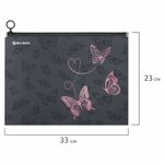 Папка для тетрадей BRAUBERG А4, 1 отделение, пластик, на zip-lock-молнии, "Neon butterflies", 272103