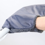 4707224 Муфта для рук на санки или коляску меховая, на молнии, цвет серый