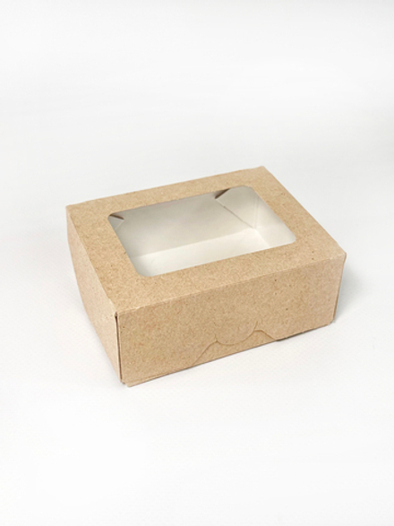 Коробка 10 х 8 х 4 см с окошком и ламинацией