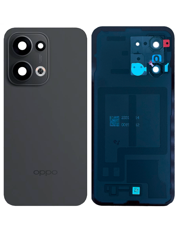 Задняя крышка для Oppo Reno 13 черная (Black) со стеклом камеры