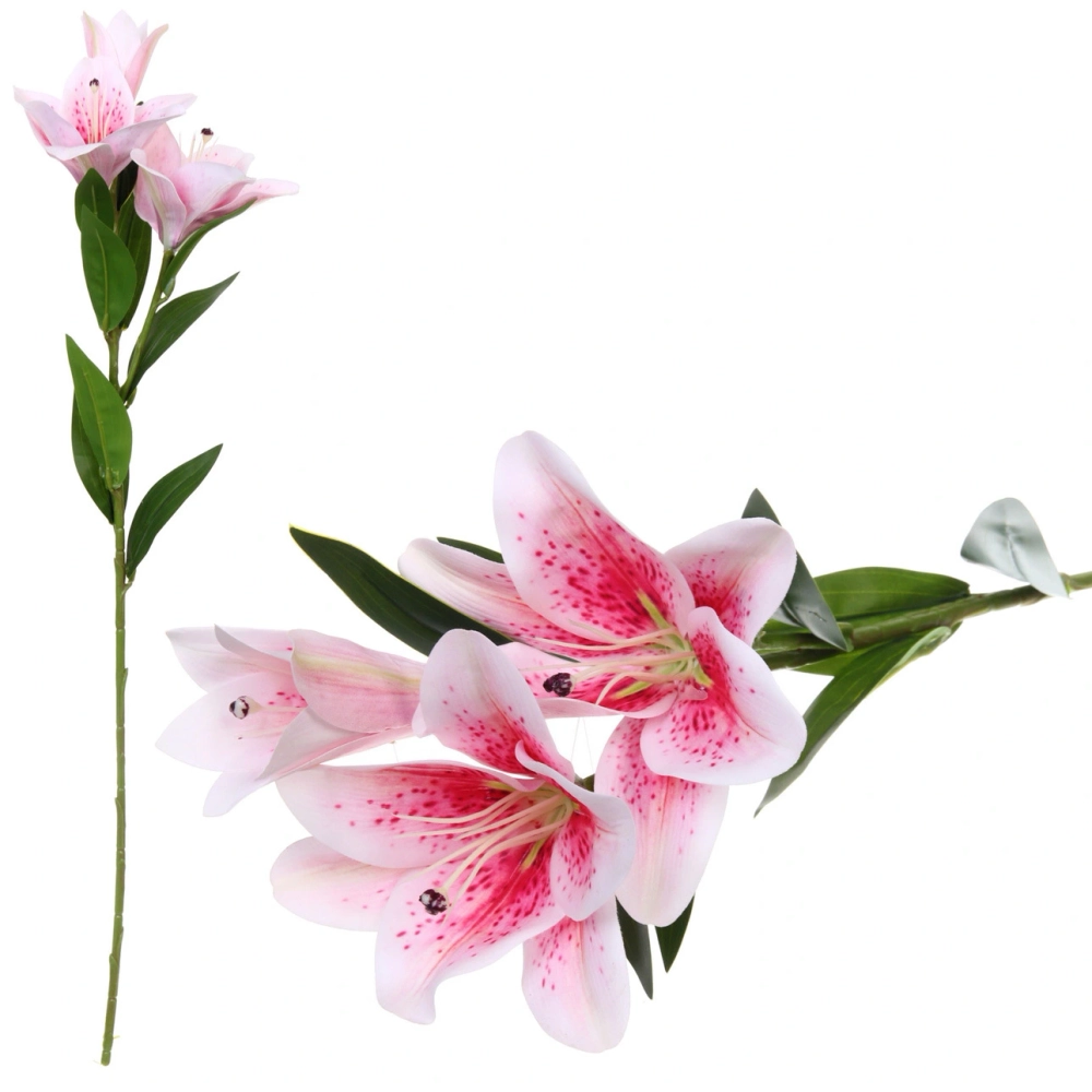 Цветок искусственный «Natur» 75см Лилия розовая