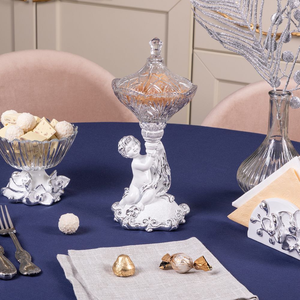 Сахарница стеклянная с крышкой Эдем Белый