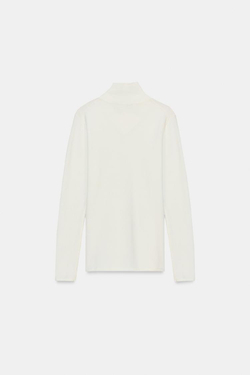 ZARA СВИТЕР ИЗ СМЕСОВОЙ ШЕРСТИ С ПЕРЕКРЕЩЕННЫМ ВОРОТНИКОМ, ЭКРЮ