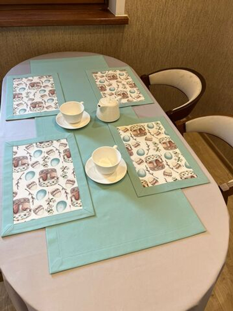 Комплект ланчматов 6 штук "Пасха" ручной работы 45х30 см