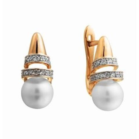 Серьги из золота с жемчугом