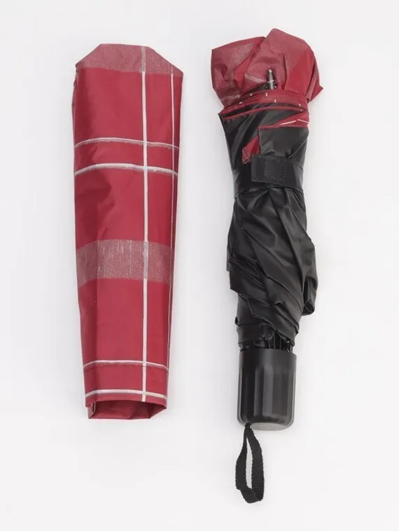 Зонт механический «Клетка», 4 сложения, 10 спиц, R = 53 см, цвет МИКС