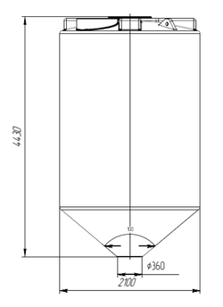 Бункер 14000л усиленный Политим 14000 л.(2100x2100x4430см;красный) - арт.560772