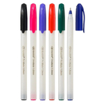 Ручка шариковая, масляная, Basir, цветные чернила, белый корпус, набор 6 шт