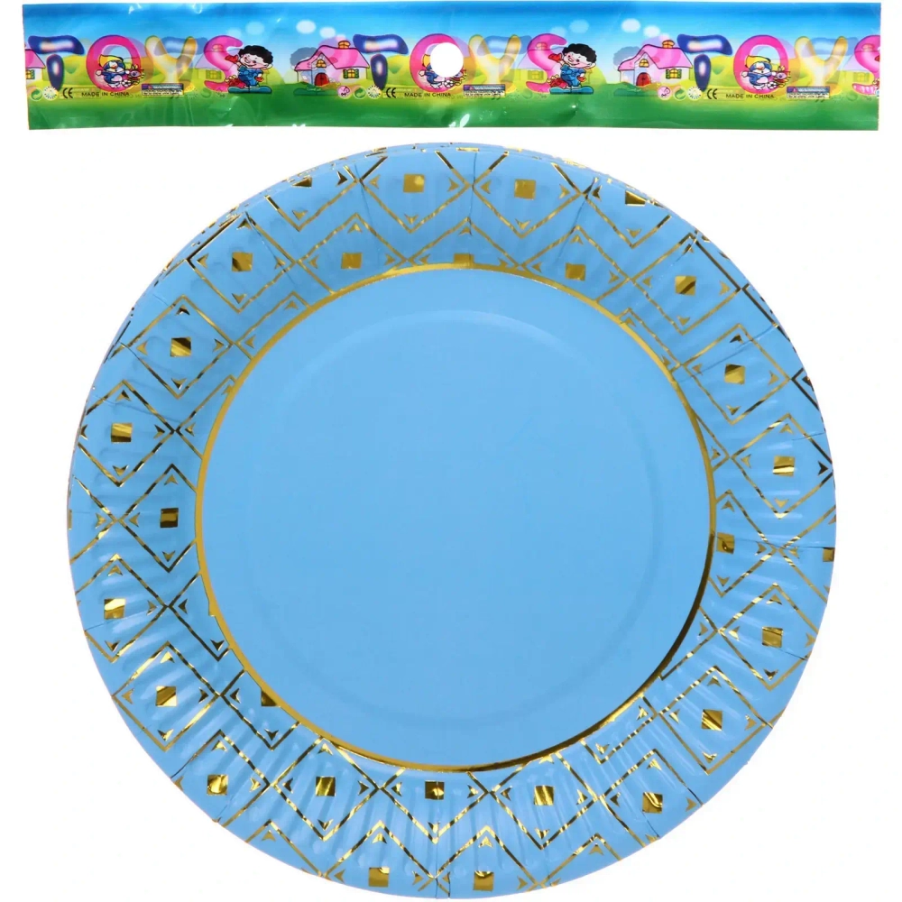 Тарелка бумажная 18 см в наборе 10 шт «Элегант», голубой