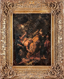 Н/х. Поцелуй Иуды (копия работы А. Ван Дейка). Холст, масло. Западная Европа, XVII? в.