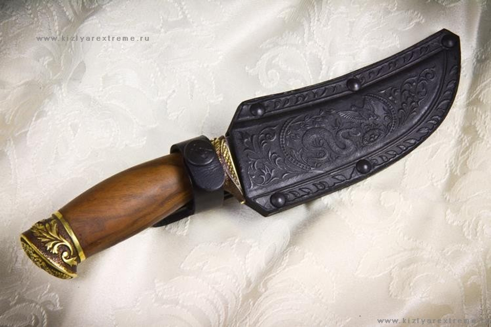 Охотничий нож Гюрза-2 украшенная Латунью