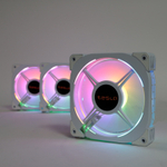 Комплект из 3 вентиляторов TESLA RGB120-XW3, 120мм, 1200rpm, Molex, белый/RGB, 38CFM, 21дБ, антивибропрокладки, бесконечное зеркало, изменение скорости анимации подсветки (TSL-120-XW3)