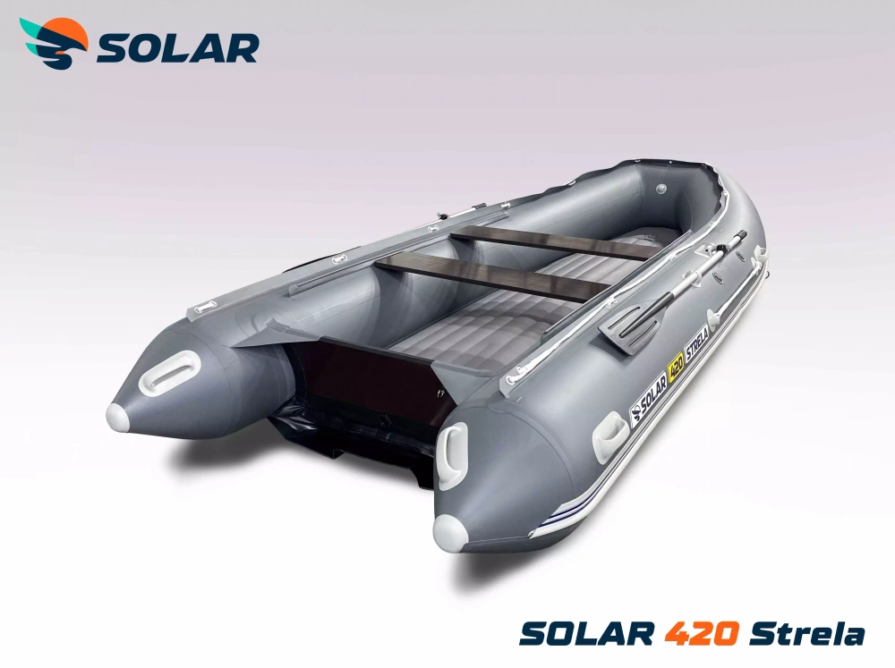 Лодка надувная моторная solar-420 strela jet tunnel