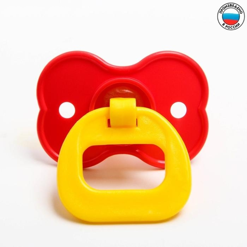 1476829 Соска-пустышка латексная классическая «Цветочек» с кольцом, от 0 мес., цвета МИКС