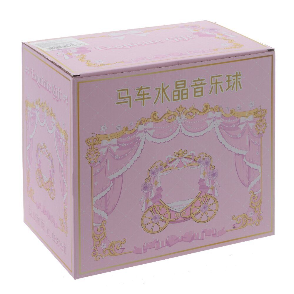 GAEM Фигурка декор "Девочка на лошадке" в стекл шаре (муз, подсвет, вьюга, 3xAAA н/п), D10, L22 W11 H19 с