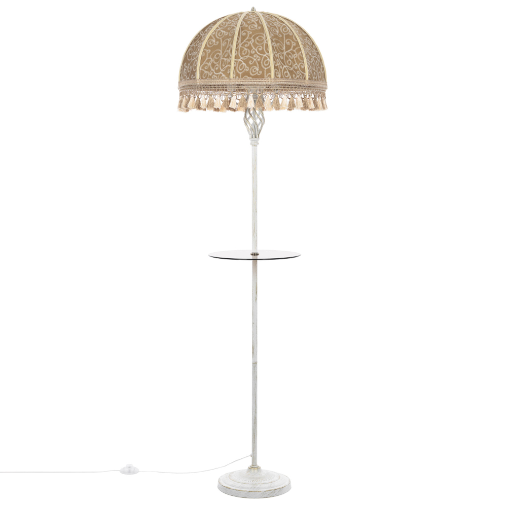 Citilux Базель CL407925T Торшер патина со столиком и абажуром Вышивка