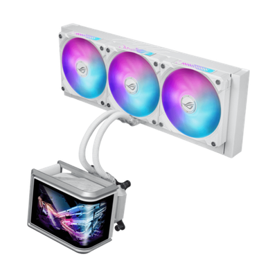 Водяное охлаждение CPU Asus ROG RYUO IV SLC 360 ARGB WHT, 3x120mm, AMOLED-display, Black
