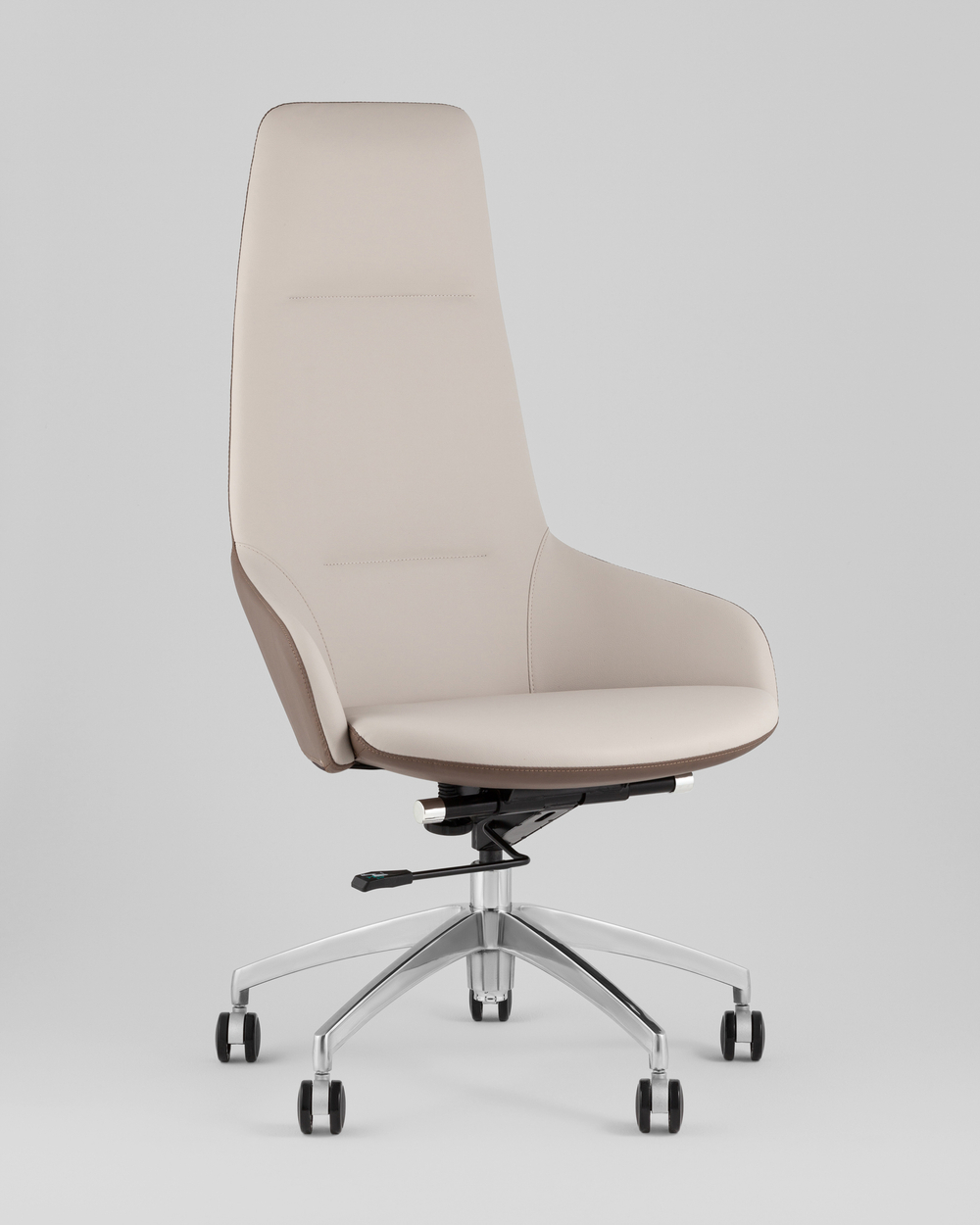 Кресло руководителя TopChairs Soulo светло-серый, коричневый