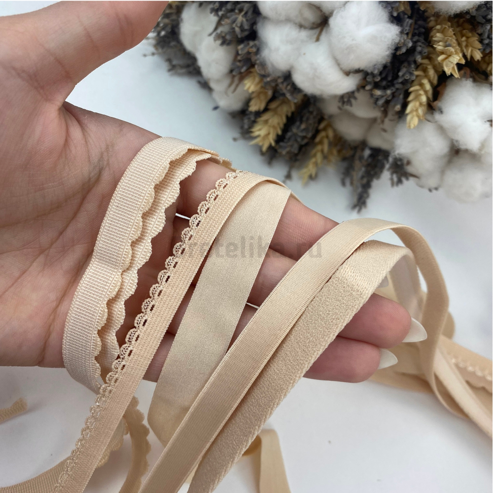 Отделочная резинка становая бежевая 10 мм, цв. 126